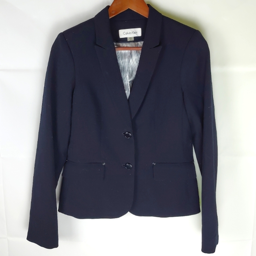 Calvin Klein Blazer Jacket Coat Womens 4P Petite Elegant Formal Fancy Cocktail